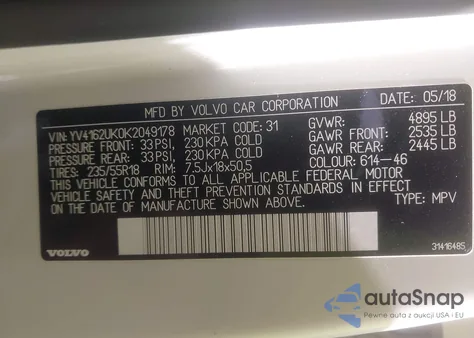 2019 Volvo Xc40 T5 Momentum из США, поврежденный, VIN YV4162UK0K2049178